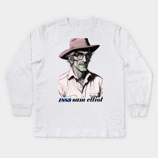 1883 - Retro Sam Elliot Kids Long Sleeve T-Shirt